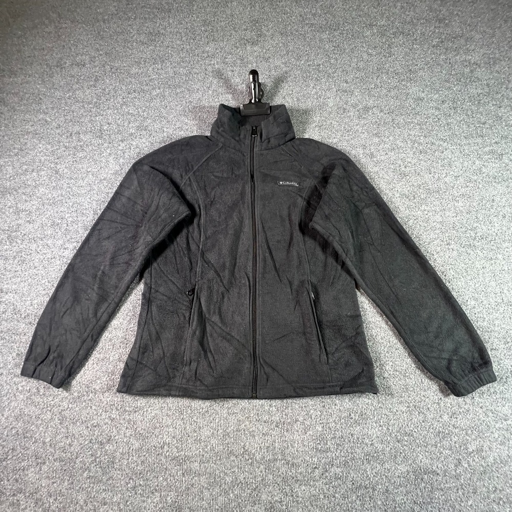 Columbia Jacket Womens L Black Fleece Full Zip Gorpcore Outdoor Hiking Camping